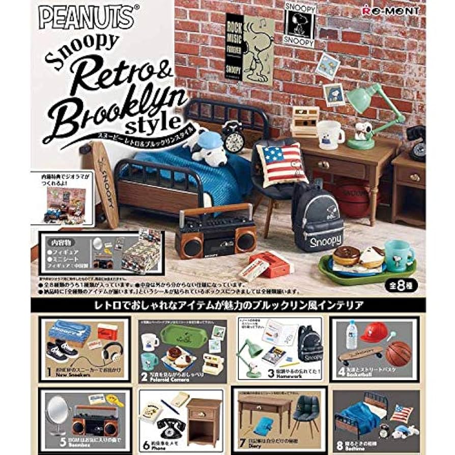 Snoopy Retro & Brooklyn style Peanuts Snoopy Retro & Brooklyn style Complete set Miniature